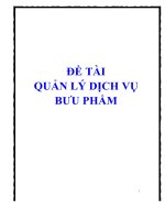 Đề tài Quản lý dịch vụ bưu phẩm