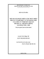 Một số giải pháp chiến lược phát triển dịch vụ cơ khí phục vụ ngành dầu khí của công ty TNHH MTV hải sản trường sa   bộ quốc phòng giai đoạn 2016   2020