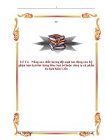 Nâng cao chất lượng đội ngũ lao động của bộ phận bàn tại nhà hàng hoa sen 6 thuộc công ty cổ phần du lịch kim liên 