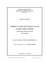 Luận văn Nghiên cứu một số kỹ thuật lấy tin tự động trên Internet