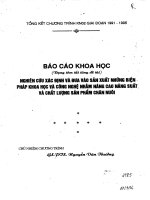Nghiên cứu xác định và đưa vào sản xuất những biện pháp khoa học và công nghệ nhằm nâng cao năng suất và chất lượng sản phẩm chăn nuôi 