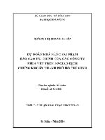 Dự đoán khả năng sai phạm BCTC của các công ty niêm yết trên sở giao dịch chứng khoán thành phố hồ chí minh