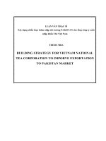 Xây dựng chiến lược thâm nhập thi trường PAKISTAN cho tổng công ty xuất nhập khẩu chè việt nam