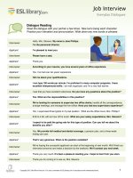 Job interview everyday dialogues