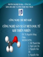 Thuyết trình chế biến khí  công nghệ sản xuất methanol từ khí thiên nhiên