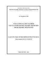 Tăng cường tự chủ tài chính tại các cơ sở giáo dục đại học thành viên thuộc Đại học Thái Nguyên