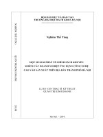Một số giải pháp về chính sách khuyến khích các doanh nghiệp ứng dụng công nghệ cao vào sản xuất trên địa bàn thành phố hà nội
