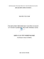 Ứng dụng phần mềm edocman vào công tác quản lý văn bản tại kho bạc nhà nước tỉnh bắc giang 