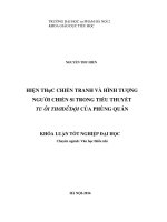 Khoá luận tốt nghiệp hiện thực chiến tranh và hình tượng người chiến sĩ trong tiểu thuyết tuổi thơ dữ dội của phùng quán 