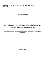 TCVN 10307:2014 Kết cấu cầu thép  Yêu cầu kỹ thuật chung về chế tạo, lắp ráp và nghiệm thu