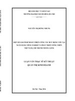 Một số giải pháp hoàn thiện công tác huy động vốn tại ngân hàng nông nghiệp và phát triển nông thôn việt nam, chi nhánh thăng long 