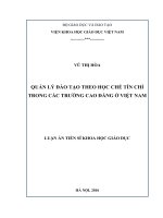 Quản lý đào tạo theo học chế tín chỉ trong các trường cao đẳng ở Việt Nam