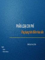 Phân loại chi phí mới nhất