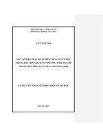 Một số biện pháp hoạt động hóa người học trong quá trình dạy học chương “phương pháp tọa độ trong mặt phẳng” ở lớp 10 trường THPT 