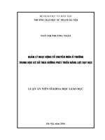 Quản lý hoạt động tổ chuyên môn ở trường trung học cơ sở theo hướng phát triển năng lực dạy học