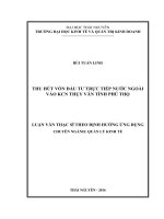 Thu hút vốn đầu tư trực tiếp nước ngoài vào khu công nghiệp thụy vân tỉnh phú thọ 