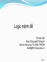 Mệnh đề LOGIC, Mệnh đề LOGIC Mệnh đề LOGIC, Mệnh đề LOGIC