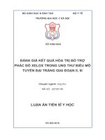 Đánh giá kết quả hóa trị bổ trợ phác đồ XELOX trong ung thư biểu mô tuyến đại tràng giai đoạn II, III (FULL TEXT)