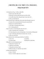 Trắc nghiệm địa lí 10 phần cấu trúc trái đất