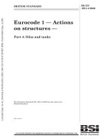 Tiêu chuẩn Châu Âu EC1: Tải trọng công trình phần 4: Bể chứa (Eurocode1 BS EN1991 4 e 2006 Action on structure part 4: Silos and tanks)