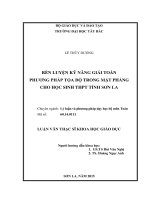 Rèn luyện kỹ năng giải toán phương pháp tọa độ trong mặt phẳng cho học sinh THPT tỉnh sơn la 