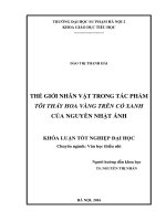 Thế giới nhân vật trong tác phẩm tôi thấy hoa vàng trên cỏ xanh của nguyễn nhật ánh 