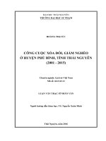 Công cuộc xóa đói giảm nghèo ở huyện phú bình, tỉnh thái nguyên (giai đoạn 2001 –2015)