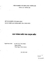 Nghiên cứu hoàn thiện qui trình điều tra chọn mẫu 