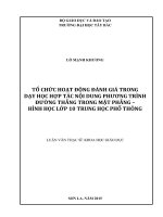 Tổ chức hoạt động đánh giá trong dạy học hợp tác nội dung phương trình đường thẳng trong mặt phẳng   hình học lớp 10 trung học phổ thông 