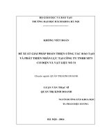 Đề xuất giải pháp hoàn thiện công tác đào tạo và phát triển nhân lực tại Công ty TNHH MTV Cơ điện và Vật liệu nổ 31