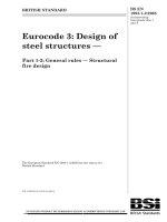 Tiêu chuẩn Châu Âu EC3: Kết cấu thép phần 1.2: Quy định chung, kết cấu chịu lửa (Eurocode3 BS EN1993 1 2 e 2005 Design of steel structures part 1.2: Structural fire design)