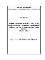 Nghiên cứu mạng nơron và ứng dụng trong khảo sát, đánh giá, thống kê kết quả học tập tại trường đại học công nghệ quảng ninh 