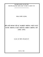 Hồ chí minh với sự nghiệp thống nhất đất nước trong cuộc kháng chiến chống mỹ (1954   1975) 
