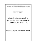 Bài toán sắp xếp mờ dùng trong đánh giá theo hướng tiếp cận đại số gia tử 