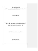 Thủy vân thuận nghịch trên ảnh số và một số ứng dụng trong y tế 