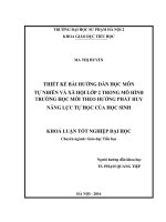 Thiết kế bài hướng dẫn học môn tự nhiên và xã hội lớp 2 trong mô hình trường học mới theo hướng phát huy năng lực tự học của học sinh 