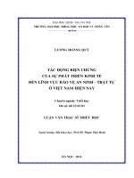 Tác động biện chứng của sự phát triển kinh tế đến lĩnh vực bảo vệ an ninh – trật tự ở việt nam hiện nay 