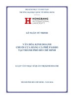 Văn hóa kinh doanh chuỗi cửa hàng cà phê Passio tại thành phố Hồ Chí Minh