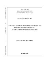 Giải quyết tranh chấp kinh doanh thương mại bằng phương thức trọng tài từ thực tiễn thành phố hồ chí minh
