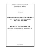 Một số biện pháp vận dụng phương pháp bàn tay nặn bột trong dạy học môn khoa học 4 