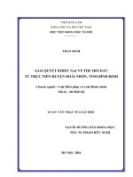 Giải quyết khiếu nại về thu hồi đất từ thực tiễn huyện hoài nhơn tỉnh bình định