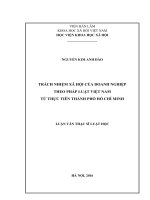 Trách nhiệm xã hội của doanh nghiệp theo pháp luật việt nam từ thực tiễn thành phố hồ chí minh 