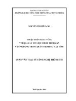 Thuật toán xoay vòng với quản lý dữ liệu chuỗi thời gian và ứng dụng trong quản trị mạng máy tính 