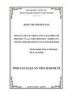 Mối quan hệ giữa động cô du lịch, hình ảnh điểm đến và lựa chọn điểm đến   nghiên cứu trường hợp điểm đến du lịch tỉnh bình định tt