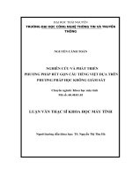 Nghiên cứu và phát triển phương pháp rút gọn câu tiếng việt dựa trên phương pháp học không giám sát 