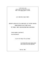 Dịch vụ bán lẻ của nhà đầu tư nước ngoài theo pháp luật Việt Nam từ thực tiễn thành phố Hồ Chí Minh