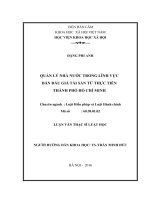 Quản lý nhà nước trong lĩnh vực bán đấu giá tài sản từ thực tiễn thành phố Hồ Chí Minh