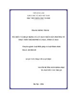 Tổ chức và hoạt động của ủy ban nhân dân phường từ thực tiễn thành phố cà mau, tỉnh cà mau 