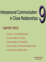 Interpersonal chapter 9 interpersonal communication in close relationships 