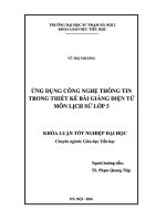 Khoá luận tốt nghiệp ứng dụng công nghệ thông tin trong thiết kế bài giảng điện tử môn lịch sử lớp 5